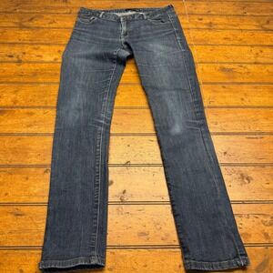 Etam Jeans Women Blue Wash Straight Leg Denim Pants Size UK 12